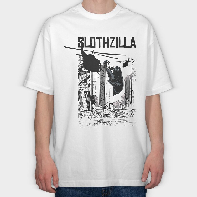 Slothzilla, Tricou Oversize Barbati (Unisex)