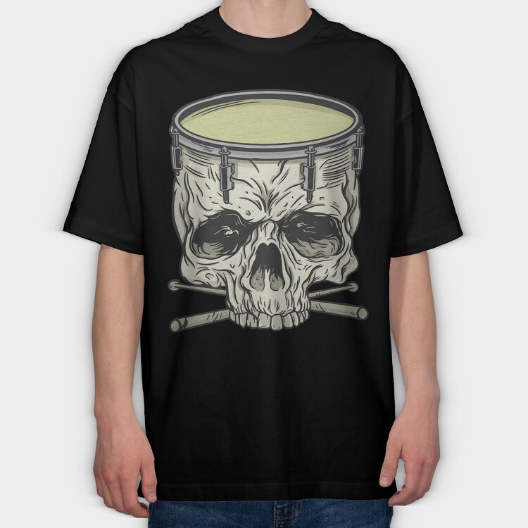 Skull drum, Tricou Oversize Barbati (Unisex)
