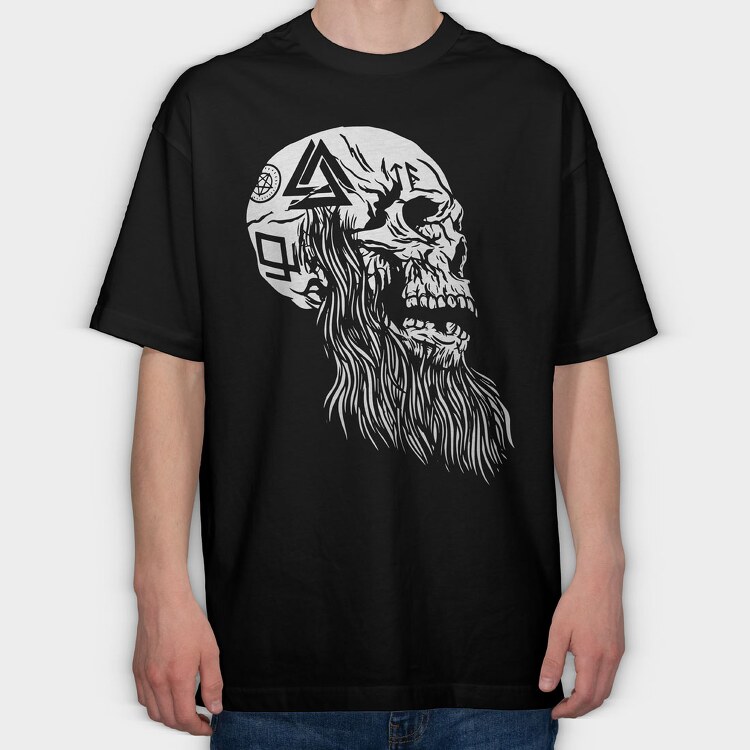 Viking Skull, Tricou Oversize Barbati (Unisex)