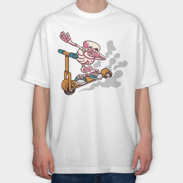 Scooter Skeleton, Tricou Oversize Barbati (Unisex)