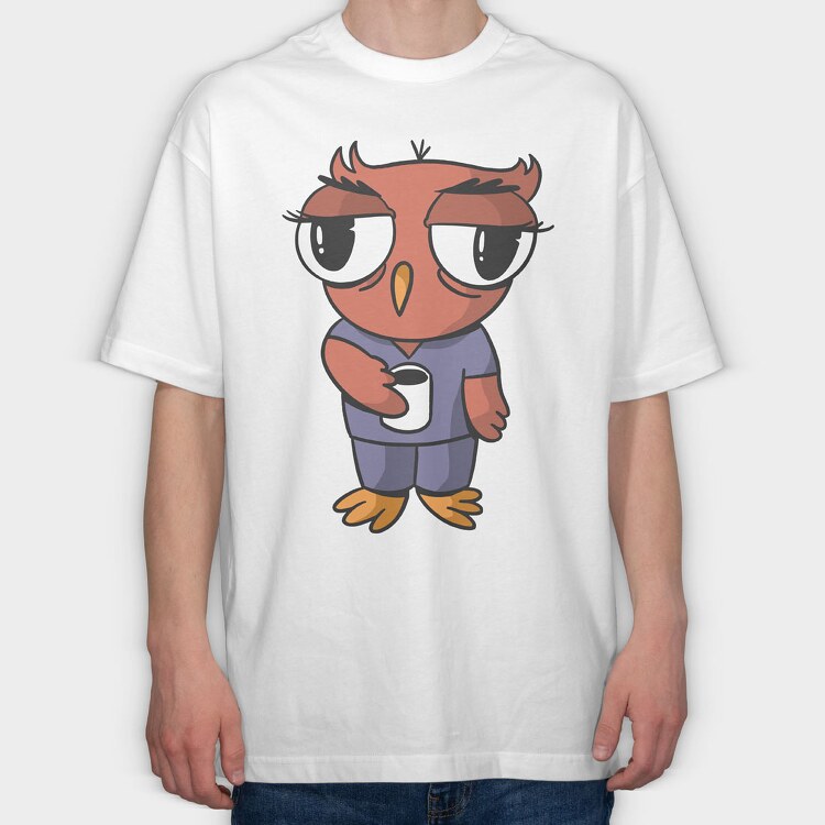 Owl Nurse, Tricou Oversize Barbati (Unisex)