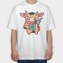 Cow Mug Coffee, Tricou Oversize Barbati (Unisex)