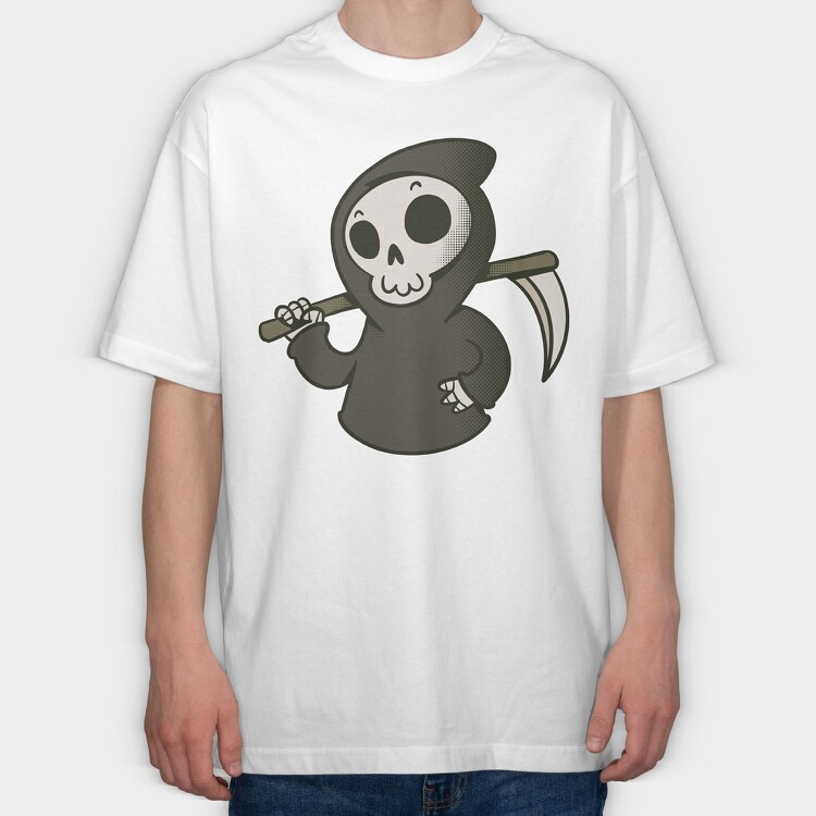 Cute Grim Reaper, Tricou Oversize Barbati (Unisex)