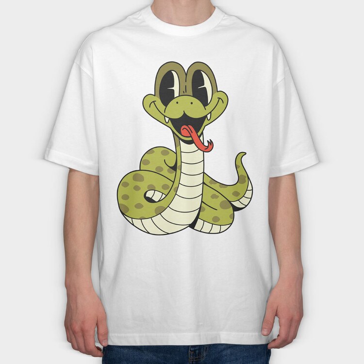 Snake Cute, Tricou Oversize Barbati (Unisex)