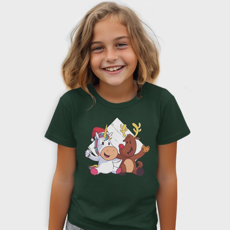 Unicorn Deer Christmas, Tricou Copii
