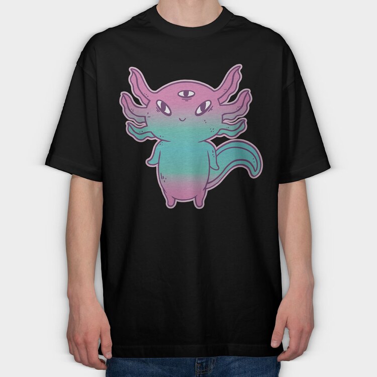 Cute Axolotl Pastel Goth, Tricou Oversize Barbati (Unisex)