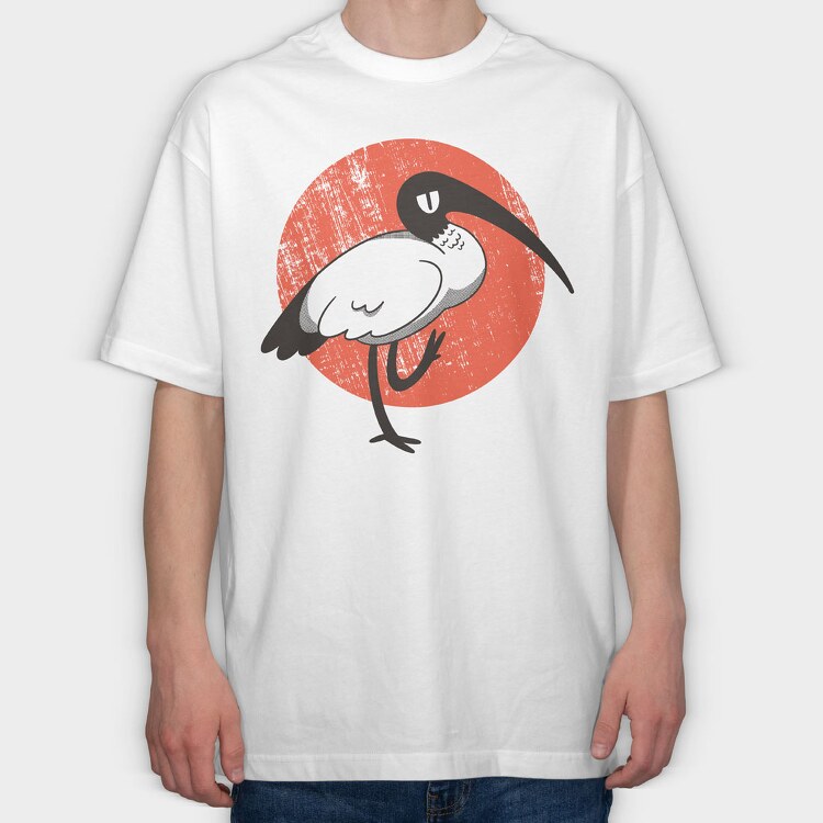 White Ibis, Tricou Oversize Barbati (Unisex)