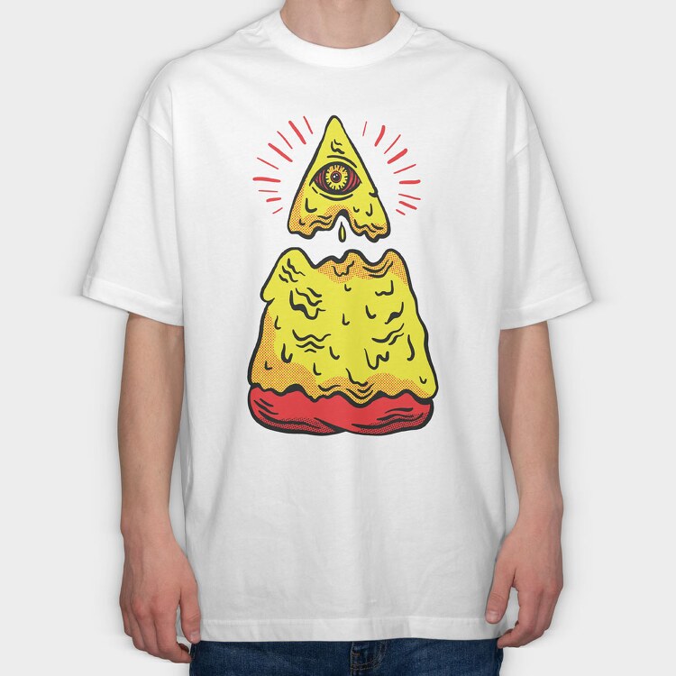 Illuminati Pizza, Tricou Oversize Barbati (Unisex)