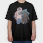 Axolotl Black And Pink, Tricou Oversize Barbati (Unisex)