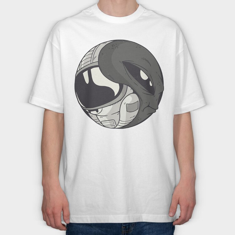 Space Yin & Yang, Tricou Oversize Barbati (Unisex)
