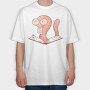Reading Worm, Tricou Oversize Barbati (Unisex)