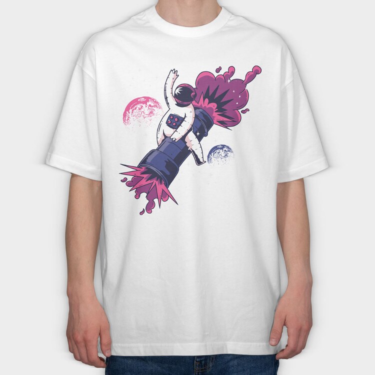 Astronaut On Bazooka, Tricou Oversize Barbati (Unisex)