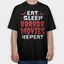 Eat Sleep Horror Movies, Tricou Oversize Barbati (Unisex)