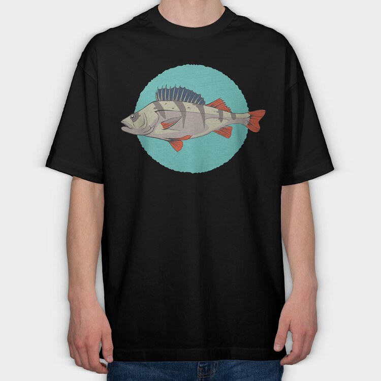 Flussbarsch Fish, Tricou Oversize Barbati (Unisex)