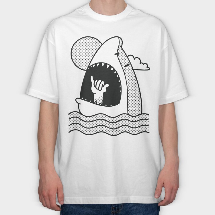 Shark Shaka, Tricou Oversize Barbati (Unisex)