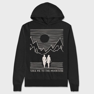 Take Me to the Mountain Monochrome, Hanorac Oversize Barbati (Unisex)