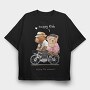 Bicycle Bears Ride, Tricou Oversize Barbati (Unisex)