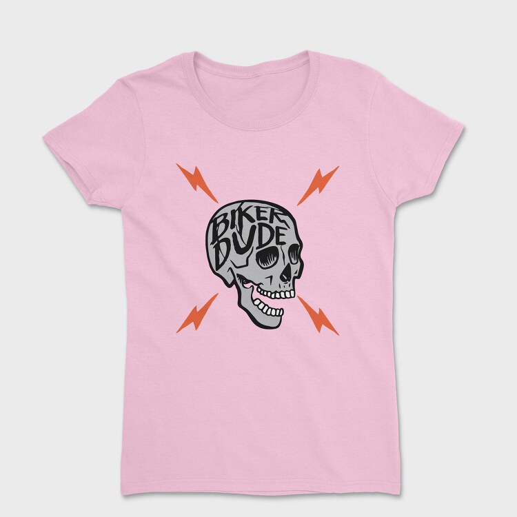 Biker Dude Skull, Tricou Femei