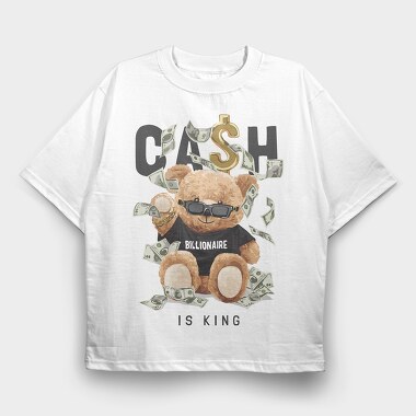 Cash Bear King, Tricou Oversize Barbati (Unisex)