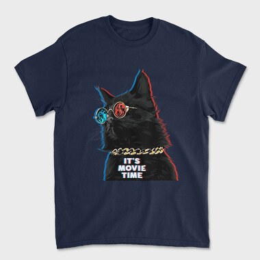 Cat Movie Time, Tricou Barbati (Unisex)