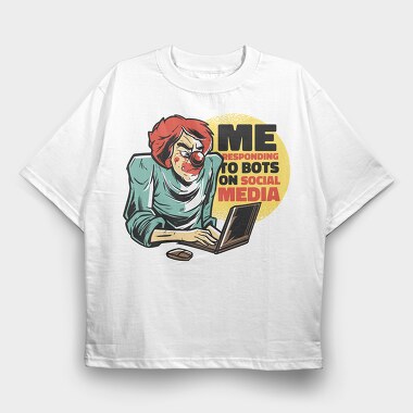 Clown Social Media, Tricou Oversize Barbati (Unisex)