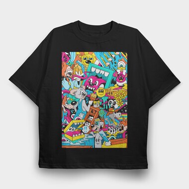 Colorful Chaos Crew, Tricou Oversize Barbati (Unisex)