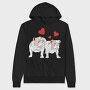 Bulldog Love Hearts, Hanorac Oversize Barbati (Unisex)
