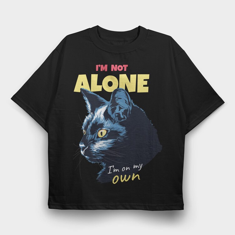 Cat Alone Own, Tricou Oversize Barbati (Unisex)