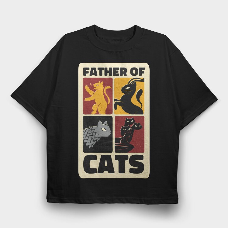 Catfather Of Cats, Tricou Oversize Barbati (Unisex)