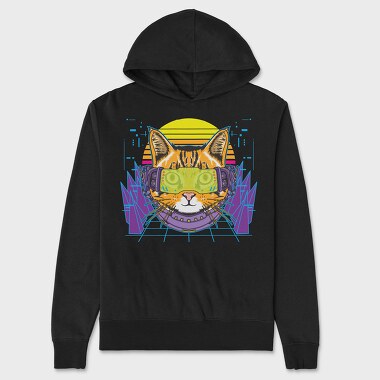 Cyber Cat Vibes, Hanorac Oversize Barbati (Unisex)