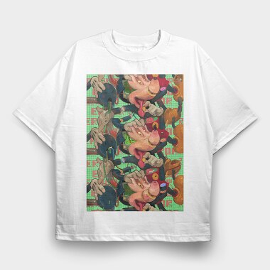 Cyberpunk Chaos, Tricou Oversize Barbati (Unisex)