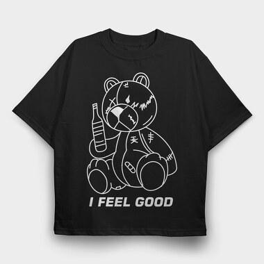 Drunk Teddy Vibes, Tricou Oversize Barbati (Unisex)