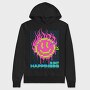 Flame Pixel Smile, Hanorac Oversize Barbati (Unisex)