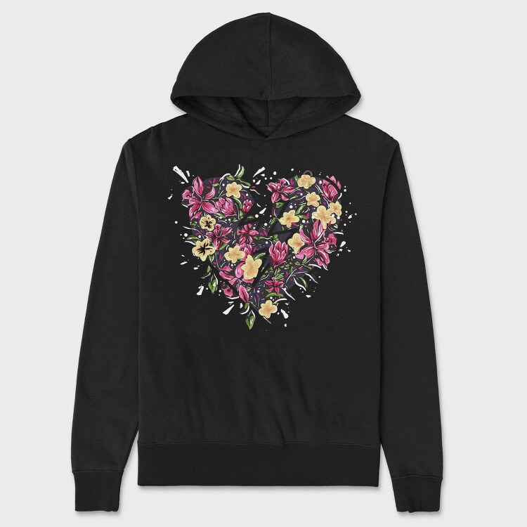 Flower Heart Dreams, Hanorac Oversize Barbati (Unisex)