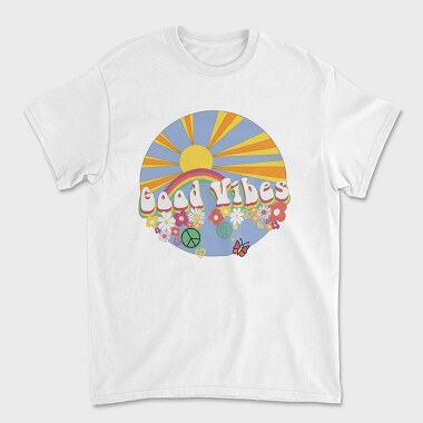 Good Vibes Flower Power, Tricou Barbati (Unisex)