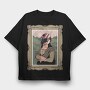 Helmeted Mona Lisa, Tricou Oversize Barbati (Unisex)