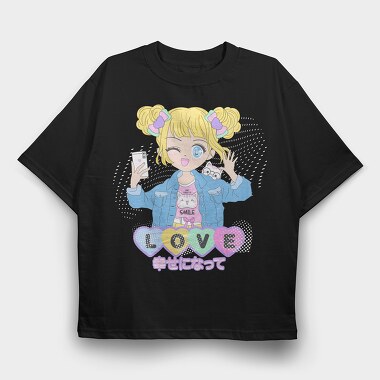 Love Cat Selfie, Tricou Oversize Barbati (Unisex)