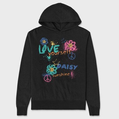 Love Yourself Daisy Sunshine, Hanorac Oversize Barbati (Unisex)