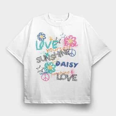 Love Yourself Daisy Sunshine, Tricou Oversize Barbati (Unisex)
