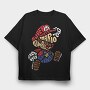 Mario Bros Adventure, Tricou Oversize Barbati (Unisex)