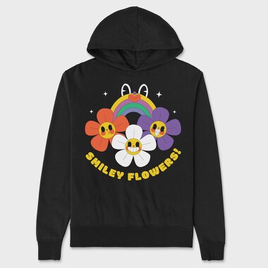 Flower Power Smiley, Hanorac Oversize Barbati (Unisex)