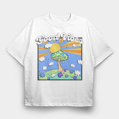 Good Vibes Mushroom, Tricou Oversize Barbati (Unisex)