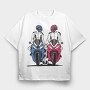 Motorcycle Duo, Tricou Oversize Barbati (Unisex)