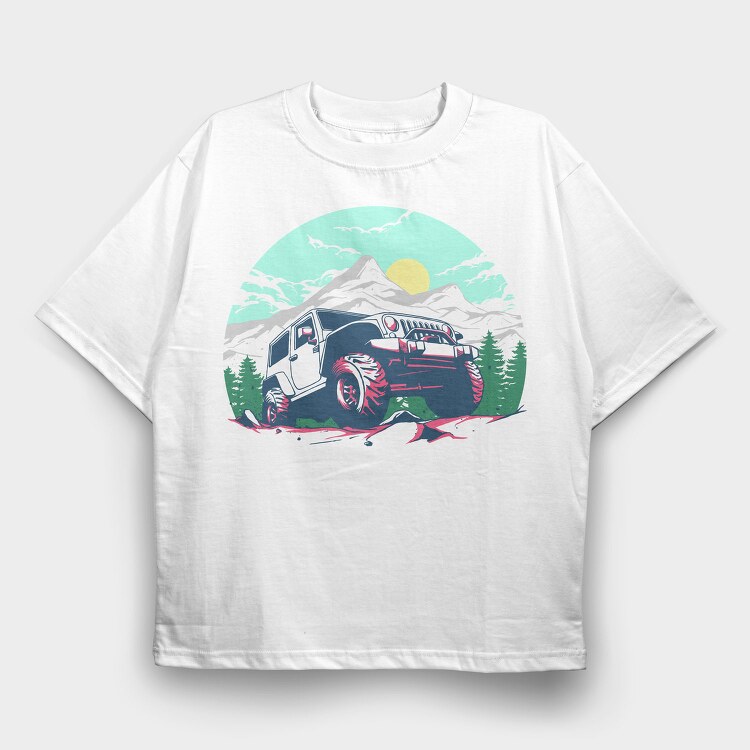 Mountain Beast Vibes, Tricou Oversize Barbati (Unisex)