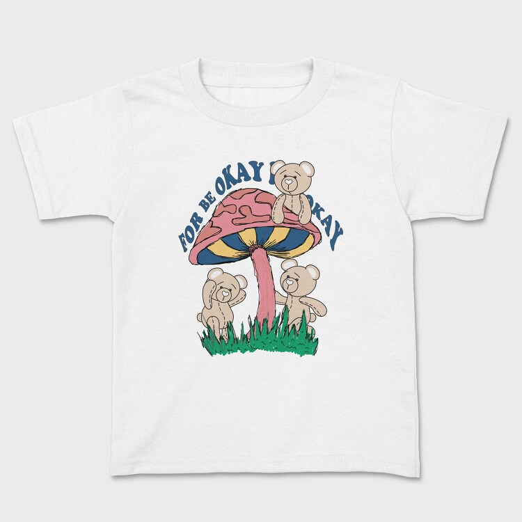 Mushroom Bear Vibes, Tricou Copii
