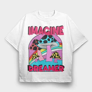 Mushroom Dreams, Tricou Oversize Barbati (Unisex)