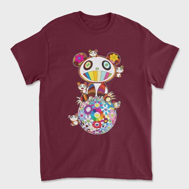 Panda Pop Art Blooms, Tricou Barbati (Unisex)
