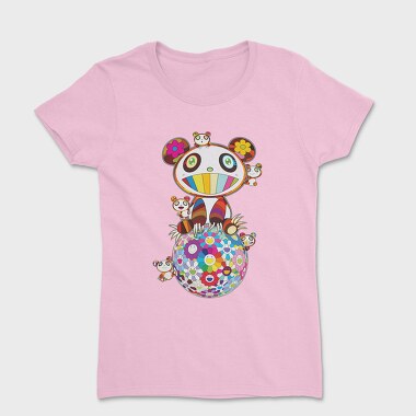 Panda Pop Art Blooms, Tricou Femei