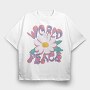 Peaceful Bloom Vibes, Tricou Oversize Barbati (Unisex)