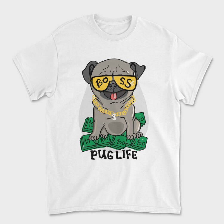 Pug Boss Money, Tricou Barbati (Unisex)